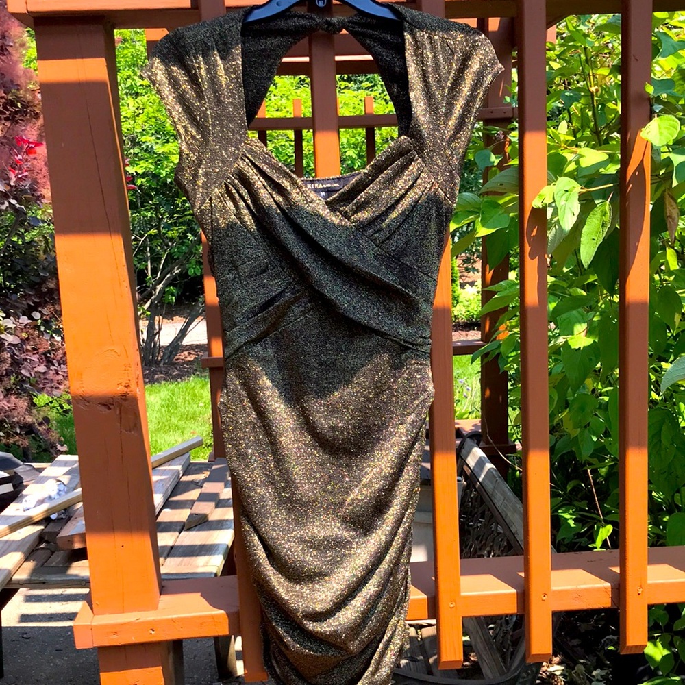 Gold sparkly Akira dress